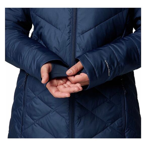 Columbia Heavenly Long Hooded Jacket Size L Navy Blue Great Condition - Picture 4 of 14